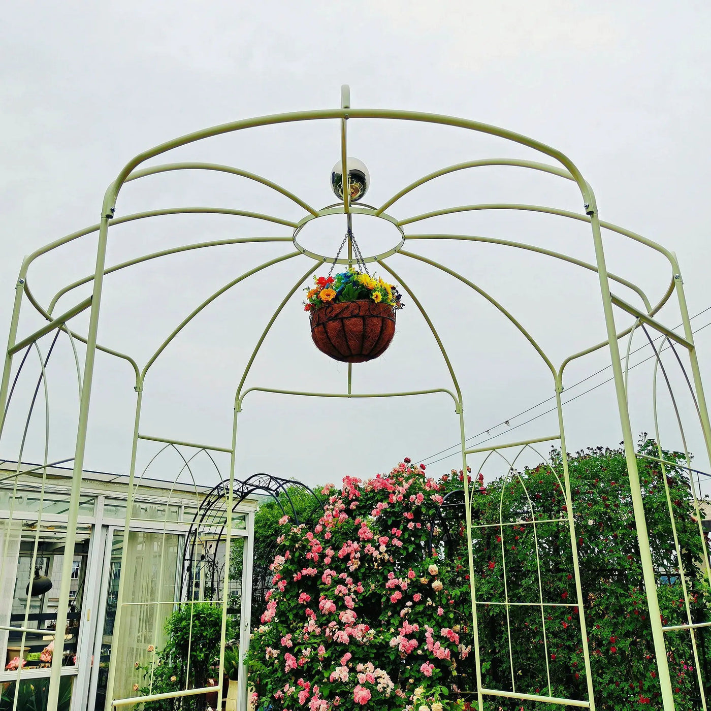 Metal Garden Arch Iron Garden Arbors Gazebo Dia High Birdcage Shape Pergola Pavilion For Wedding Ceremony by Unique Piece Furniture