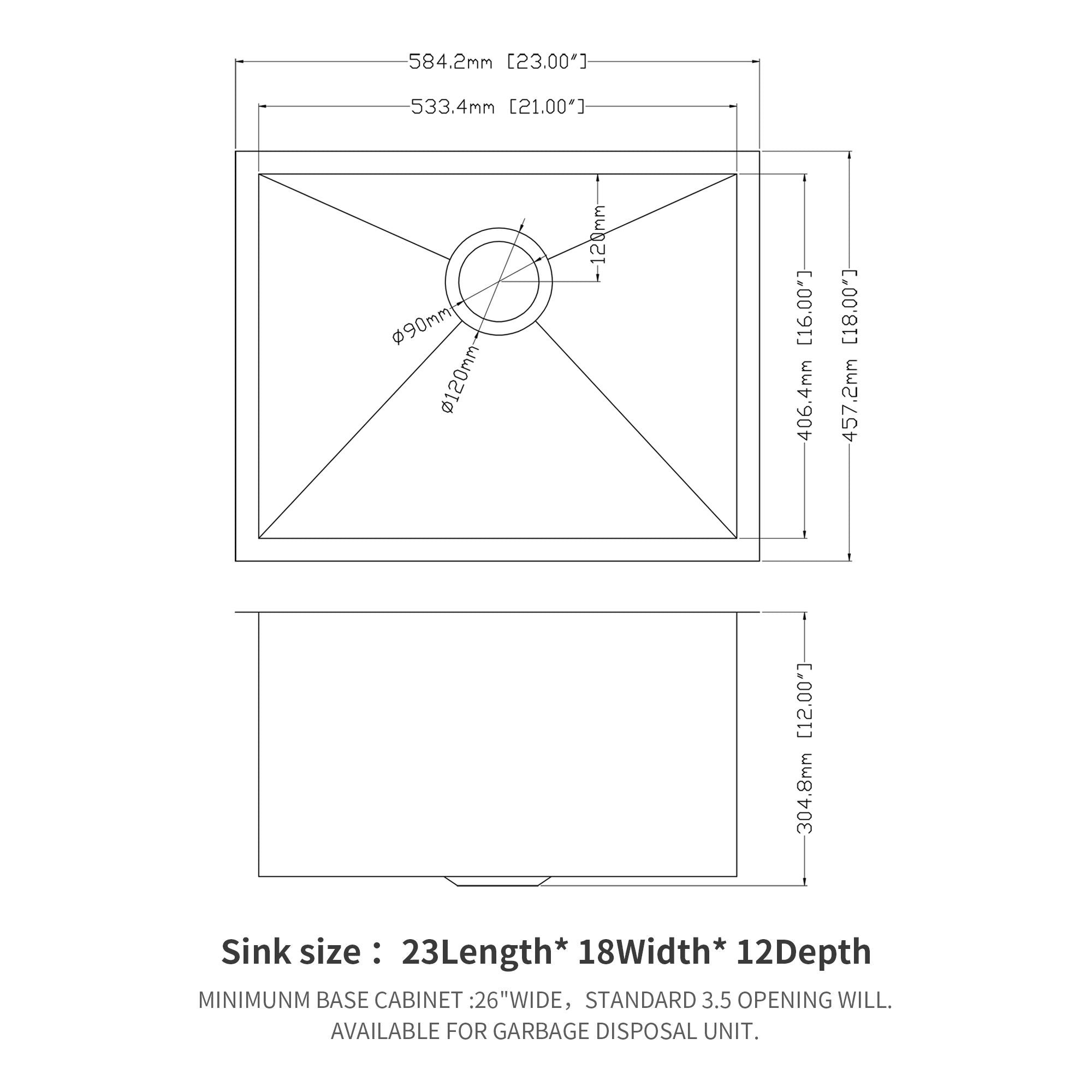 Modern Undermount Stainless Steel Kitchen Sink 16 Gauge, Deep Single Bowl by HouseOfZazla