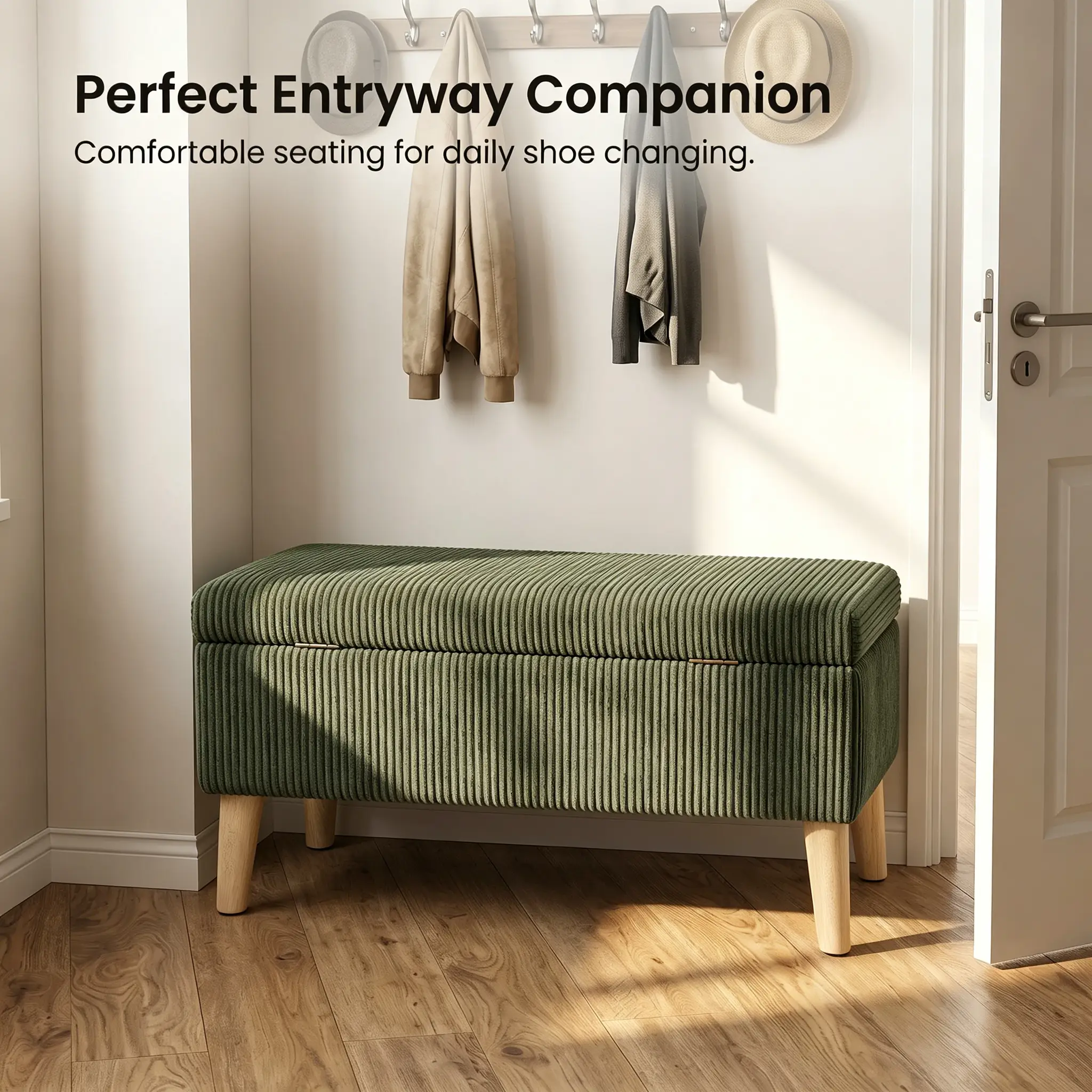 32 Inch Wide Olive Ottoman by HouseOfZazla