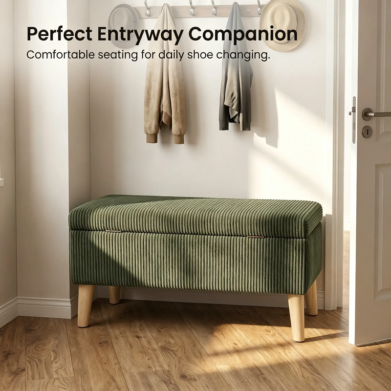32 Inch Wide Olive Ottoman by HouseOfZazla
