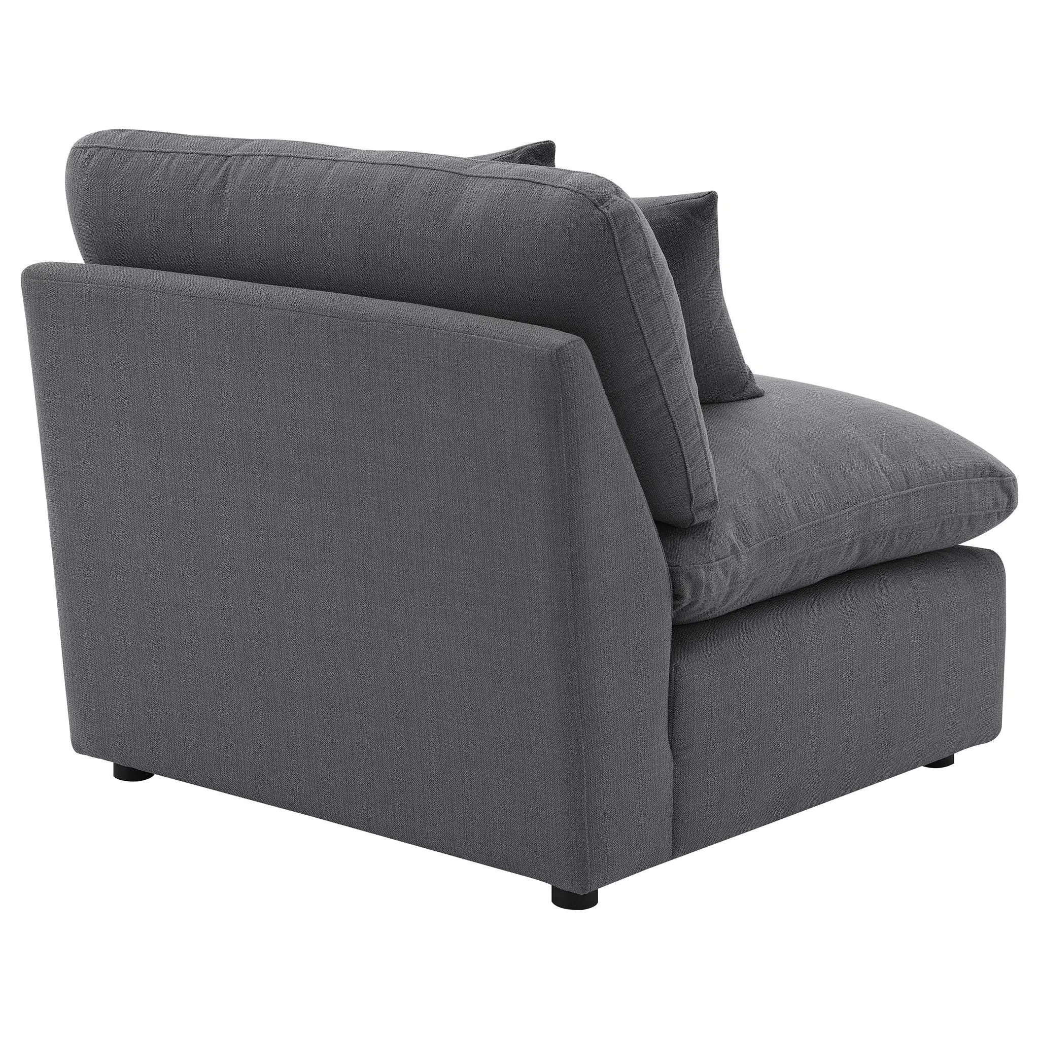 Hobson Upholstered Armless Chair Charcoal by Unique Piece Furniture