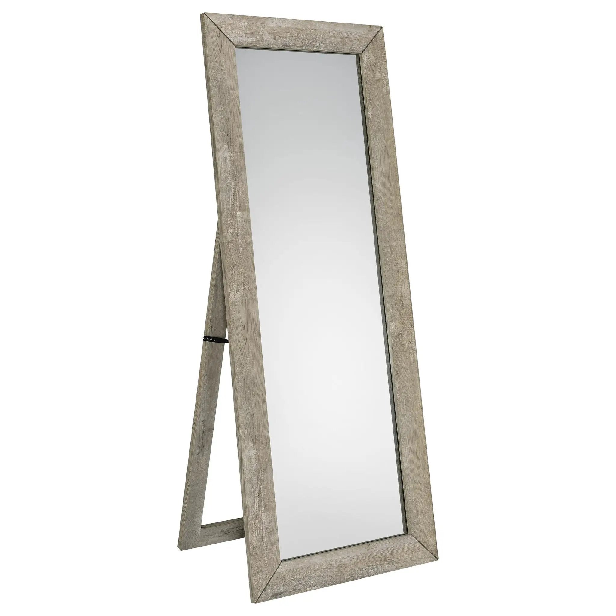 Cadence Tempered Glass Full Length Mirror Grey Washed Oak by Unique Piece Furniture