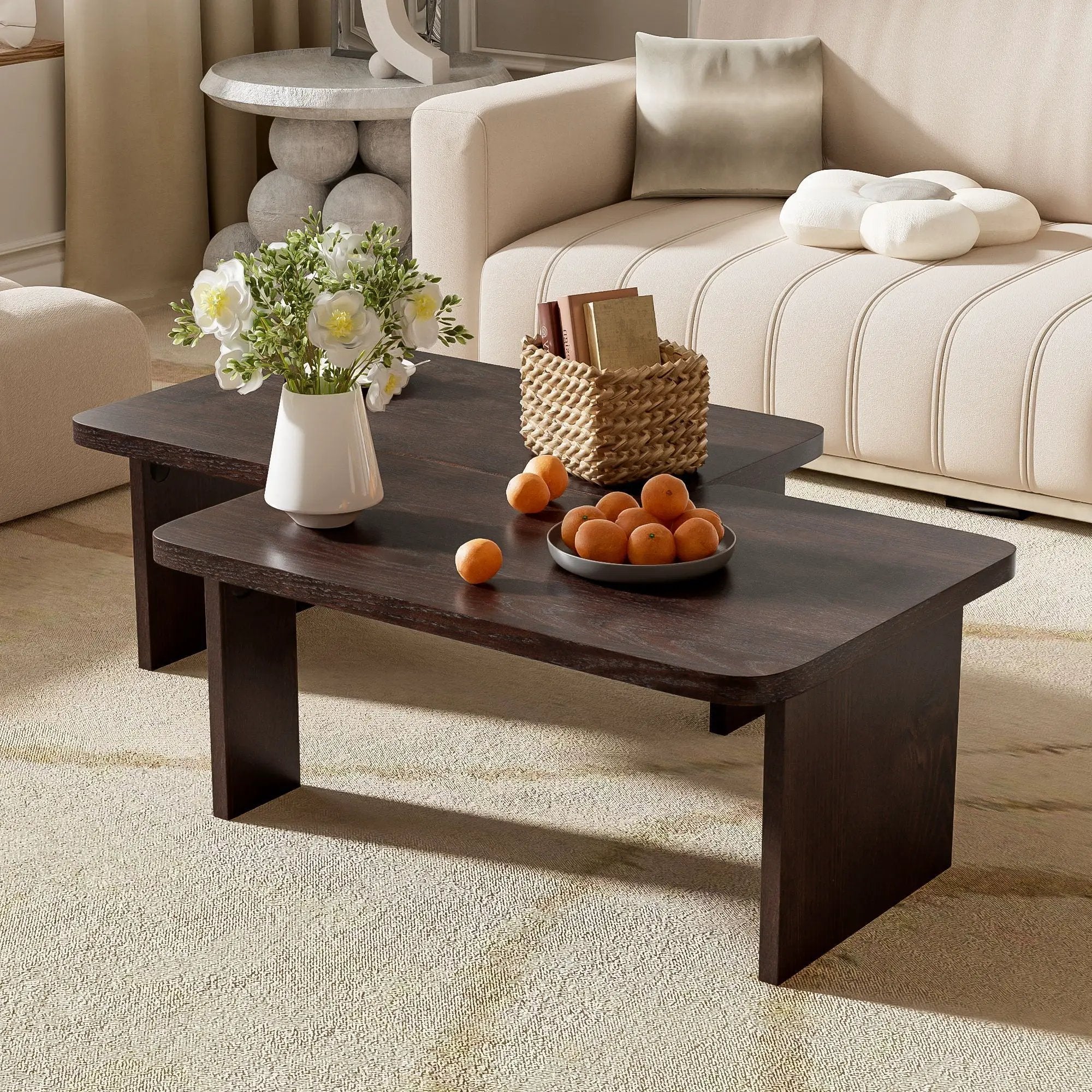 Modern Minimalist Coffee Table Set With Splicing Design by Unique Piece Furniture