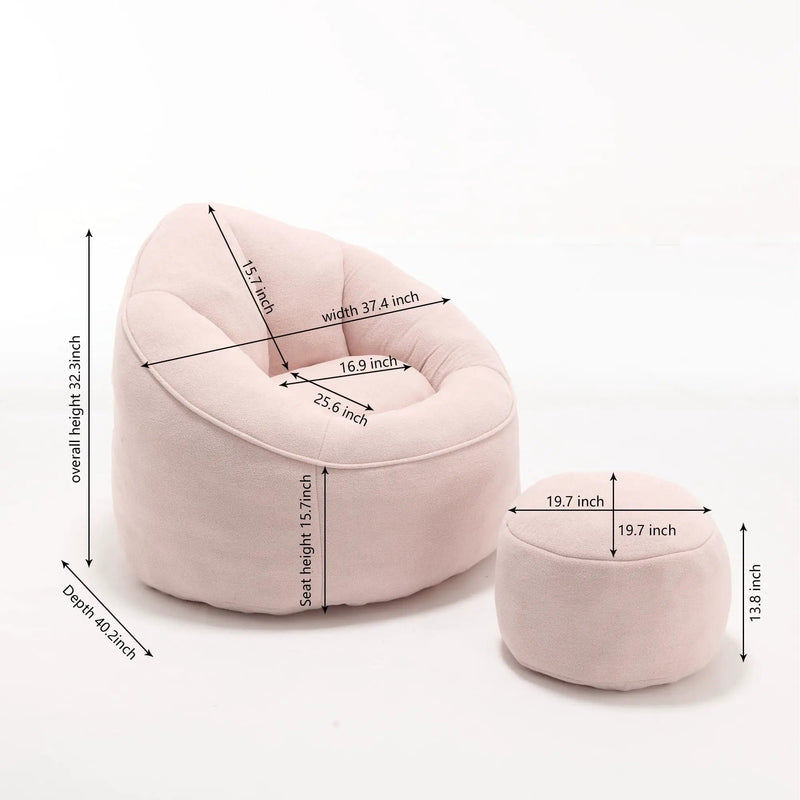 Bedding Bean Bag Sofa Chair High Pressure Foam With Footrest by Unique Piece Furniture