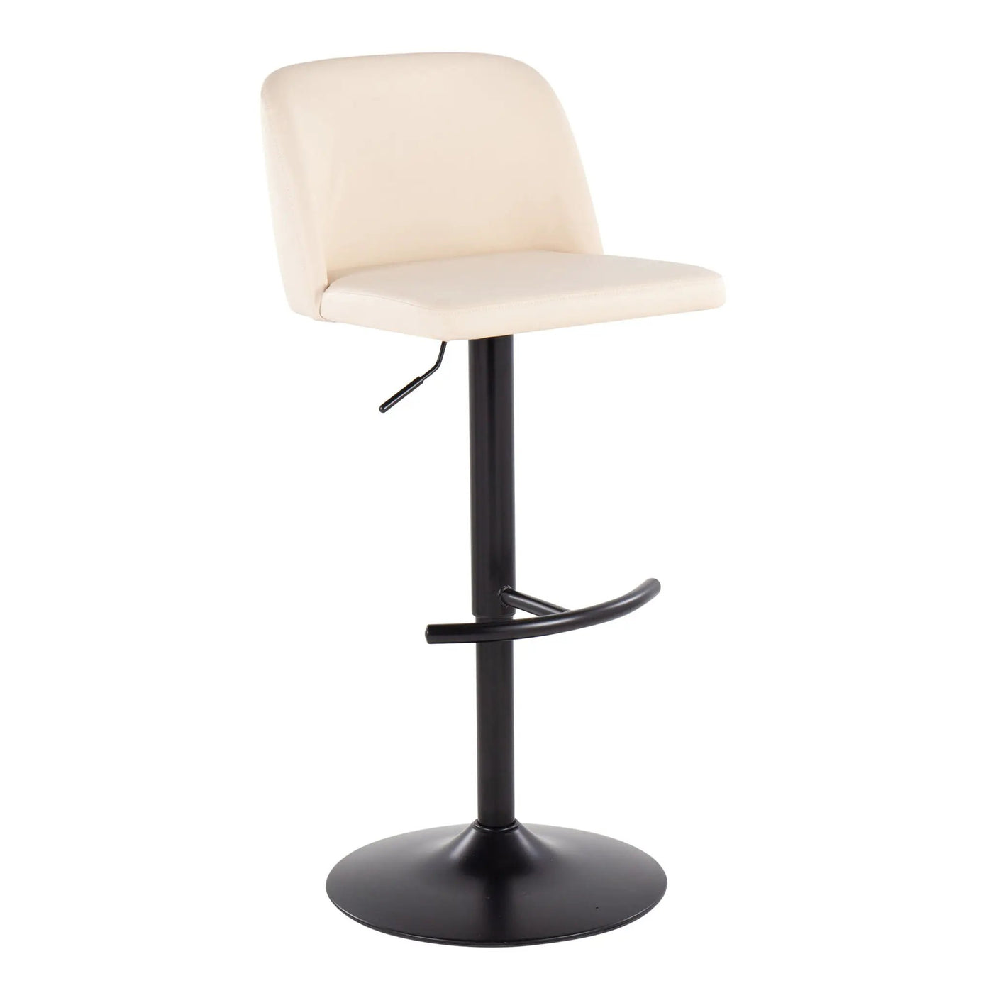 Toriano - Contemporary Adjustable Bar Stool With Rounded T Footrest (Set of 2) by HouseOfZazla