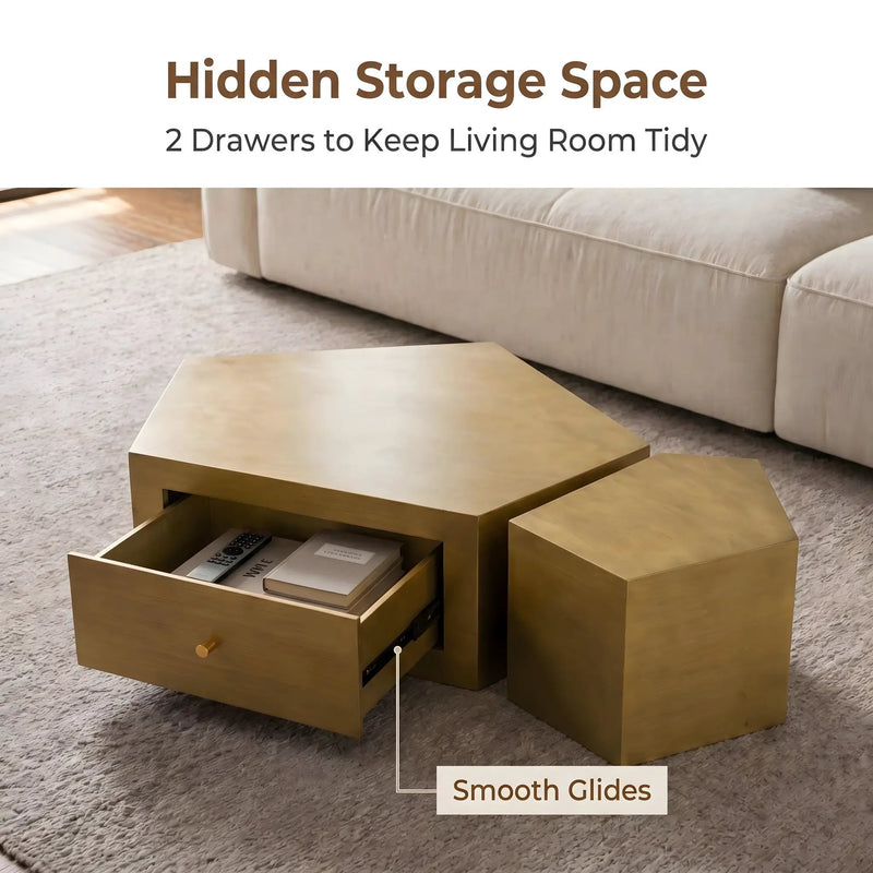 Modern Geometric Coffee Table Set of 2 by HouseOfZazla