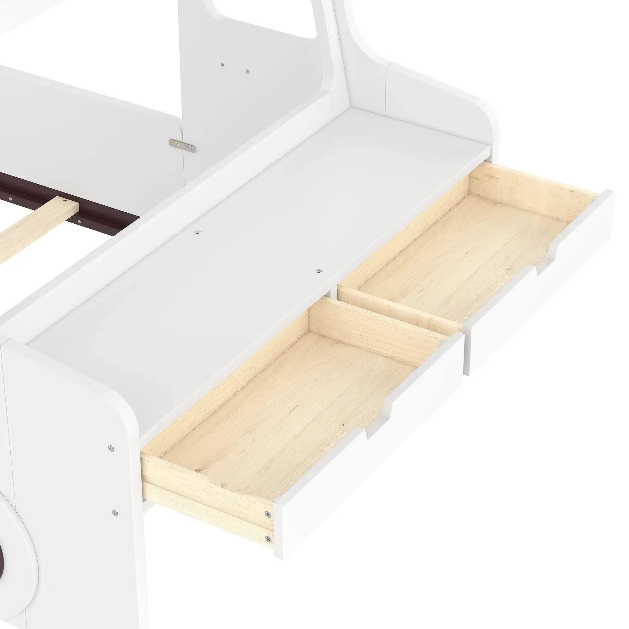 Twin Size Car-Shaped Floor Bed with Storage for Kids by HouseOfZazla