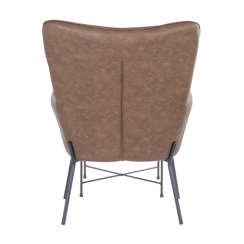 Izzy - Industrial Lounge Chair & Ottoman Set by Unique Piece Furniture