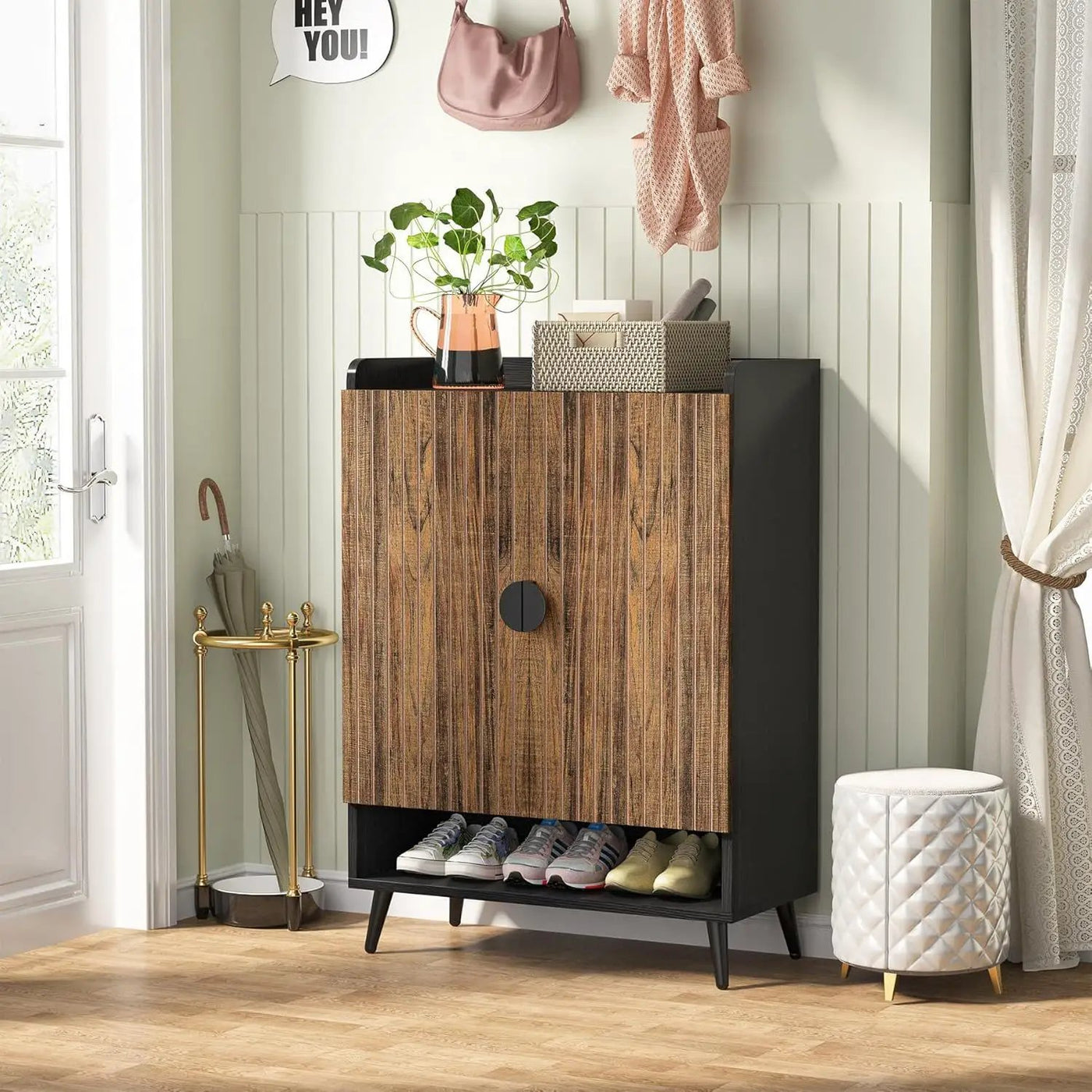 Shoe Cabinet With Doors, 7 Tier Storage Organizer by HouseOfZazla