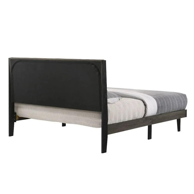 Valdemar - Queen Bed - Brown Fabric & Weathered Gray by Unique Piece Furniture