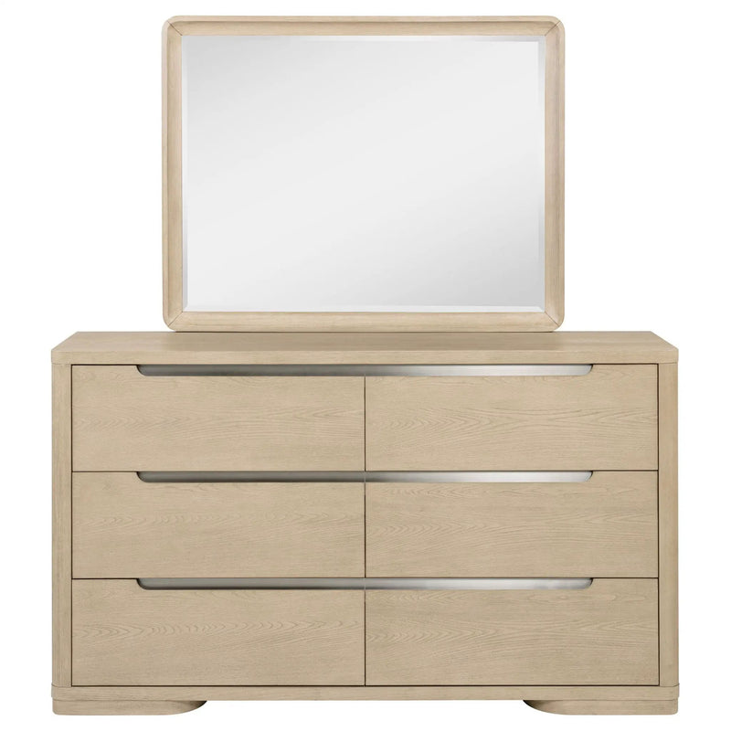 Ladera 6-drawer Bedroom Dresser and Mirror Light Elm by Unique Piece Furniture