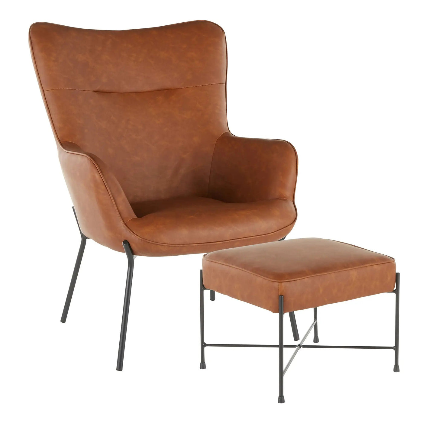 Izzy - Industrial Lounge Chair & Ottoman Set by HouseOfZazla