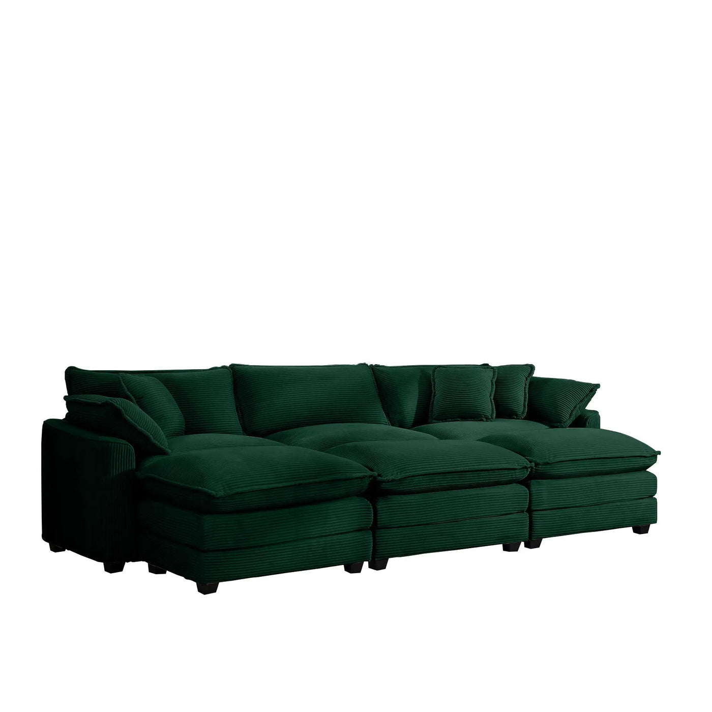Modern Oversized Modular Cushion Sofa With Ottoman, Low Back, Deep Seating Sofa Set by HouseOfZazla