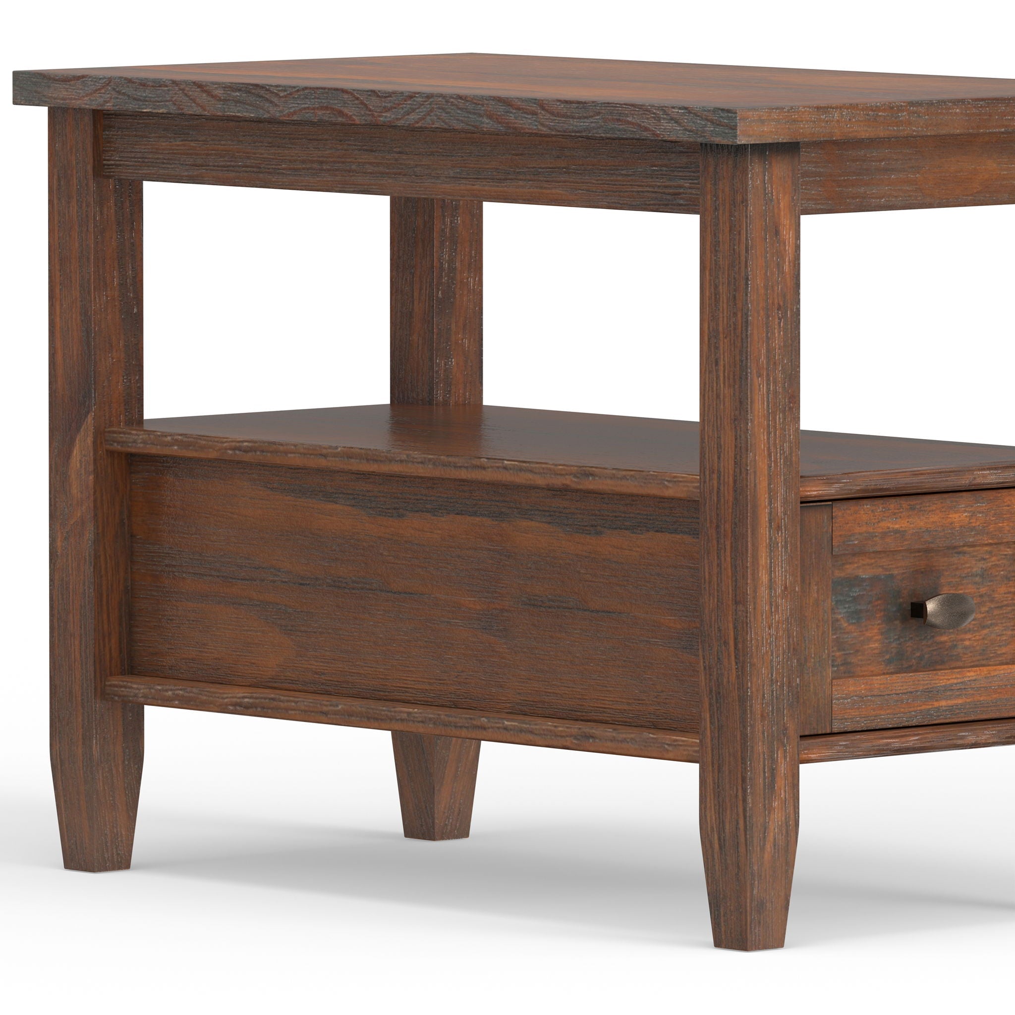 Warm Shaker - Narrow Side Table - Distressed Charcoal Brown by HouseOfZazla