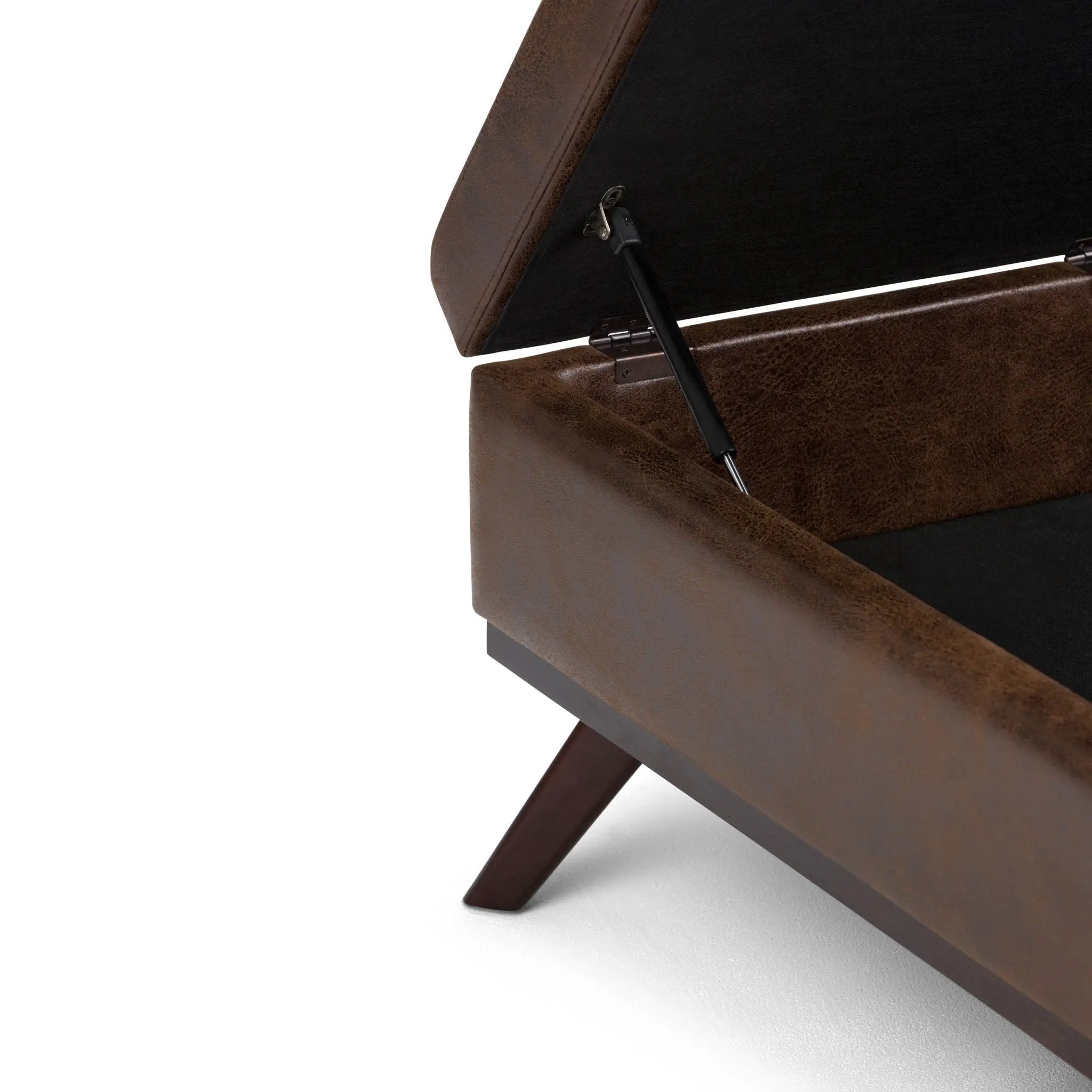 Owen - Square Coffee Table Storage Ottoman - Distressed Chestnut Brown by Unique Piece Furniture