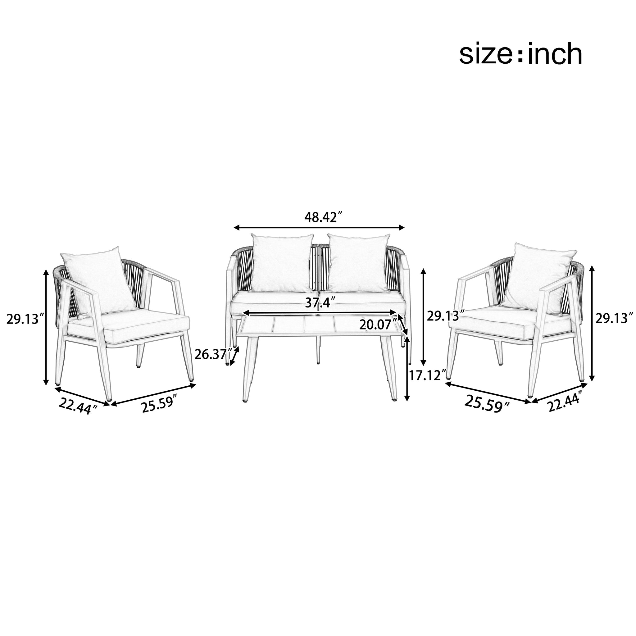 U_STYLE Durable and Comfortable Outdoor Seating Set by HouseOfZazla