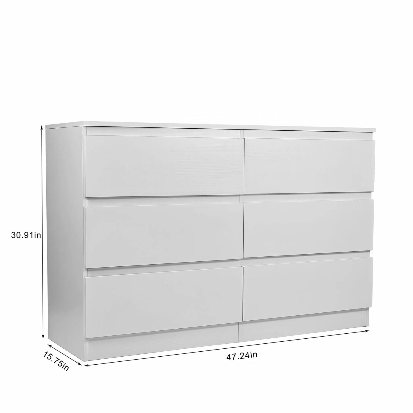 6 Drawer Dresser With Spacious Countertop And Concealed Handles by Unique Piece Furniture