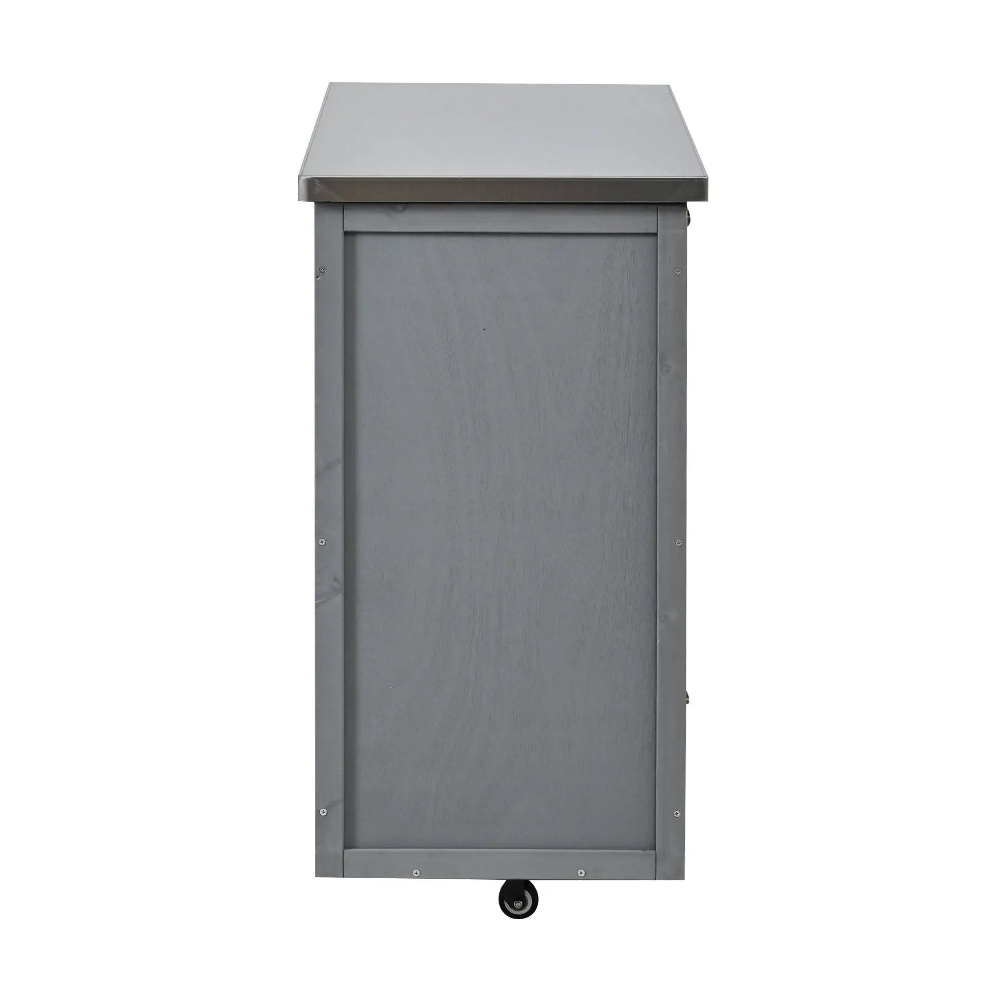 Outdoor Kitchen Island Fir Wood Prep Station with Stainless Steel Top by HouseOfZazla