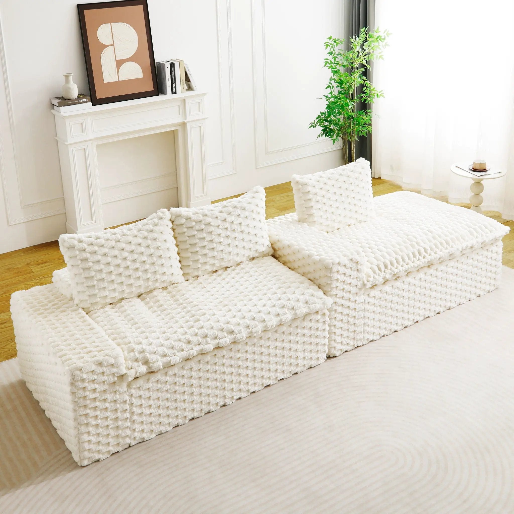 Modular Sofa, Convertible Twin Seat With Chaise Lounge by Unique Piece Furniture