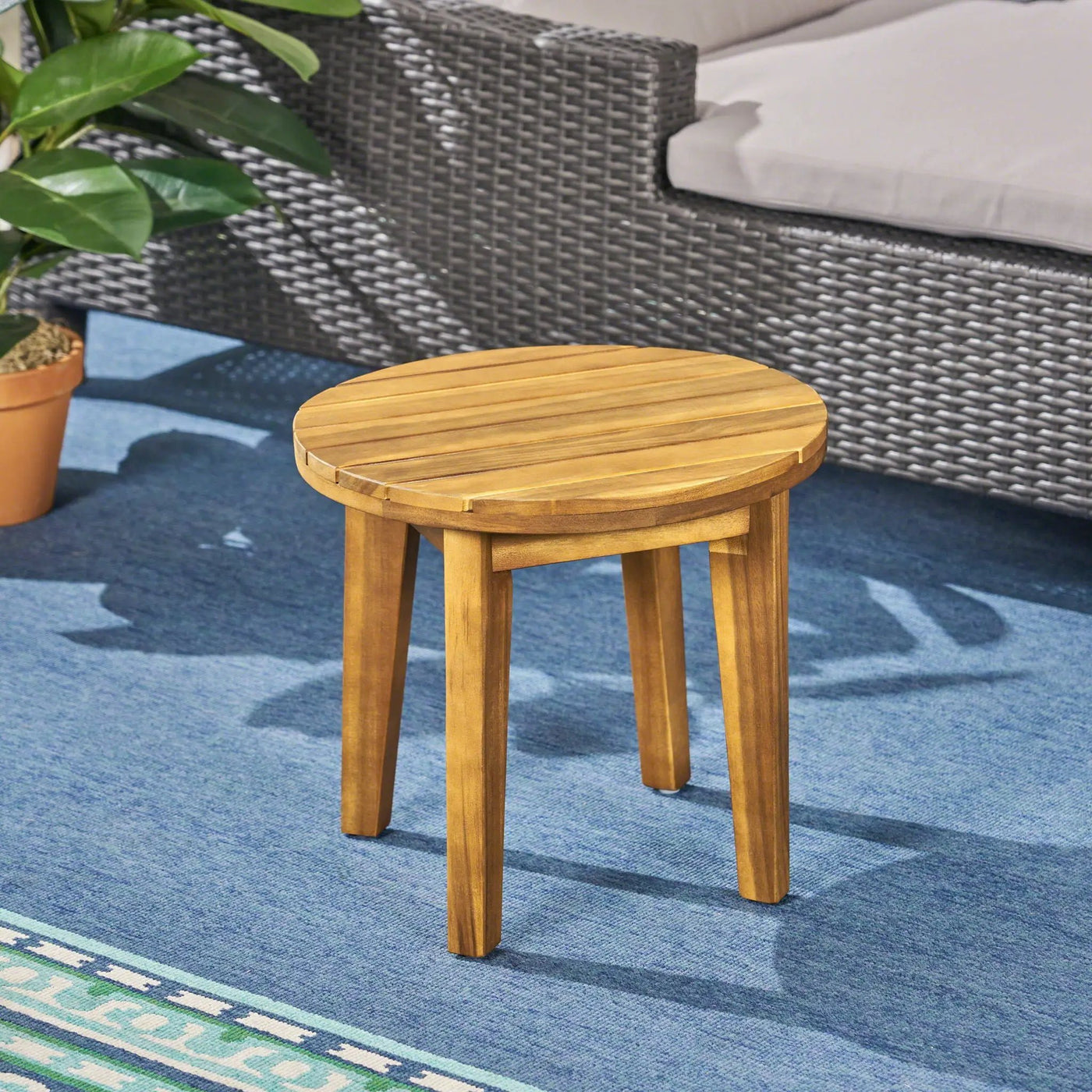 Outdoor Acacia Wood Side Table With Weather Resistance by HouseOfZazla
