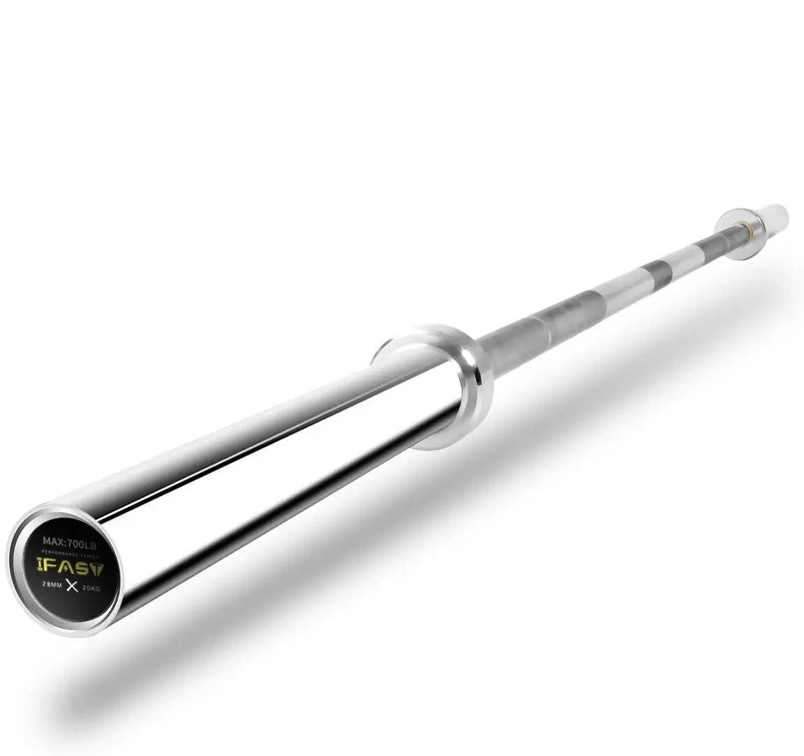 Barbell Bar For 2" Olympic Plates, Home Gym Weightlifting Bar 4Ft Solid Chrome Weight Bar 5Ft Fitness Training Curl Barbell 7.2Ft - Silver by HouseOfZazla