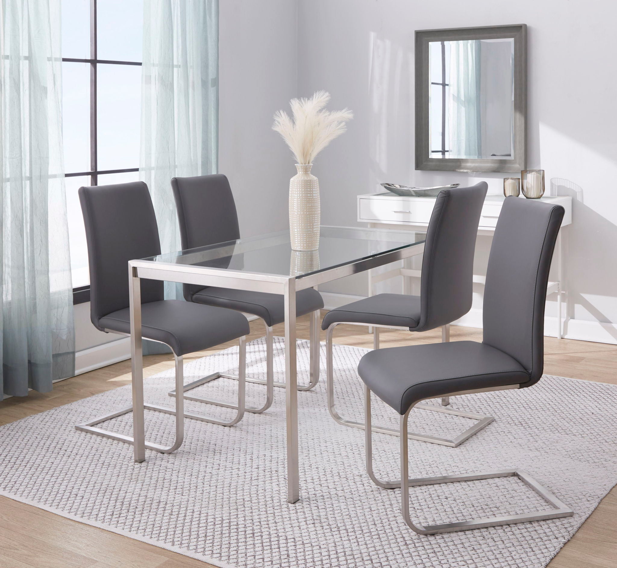 Fuji Foster - Contemporary Dining Set l, Glass 5 Piece by HouseOfZazla