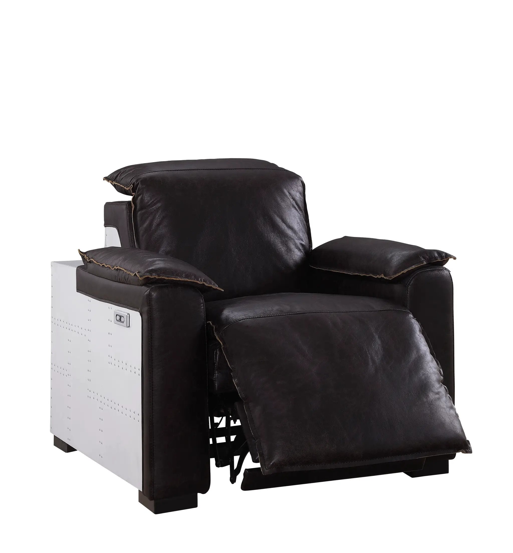 Misezon - Top Grain Leather Power Motion Recliner - Dark Brown by Unique Piece Furniture