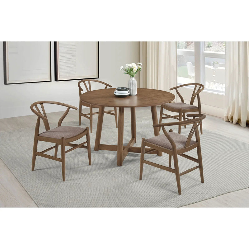 Guinea - Dining Table With Interlocking Base Design - Walnut by HouseOfZazla