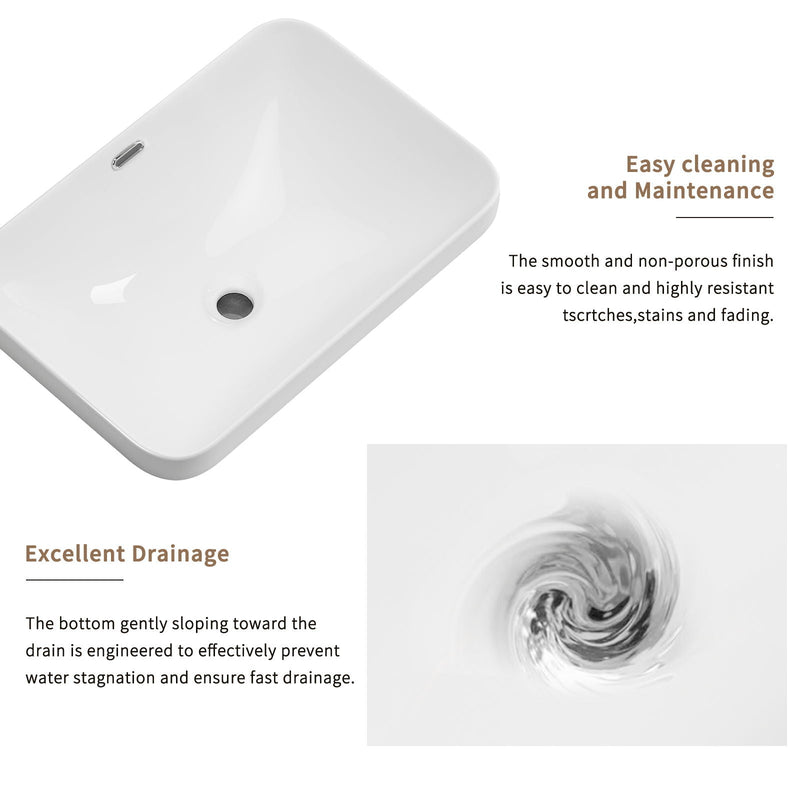 Undermount Bathroom Sink, Vessel Basin For Vanity Countertop - Milk White by HouseOfZazla