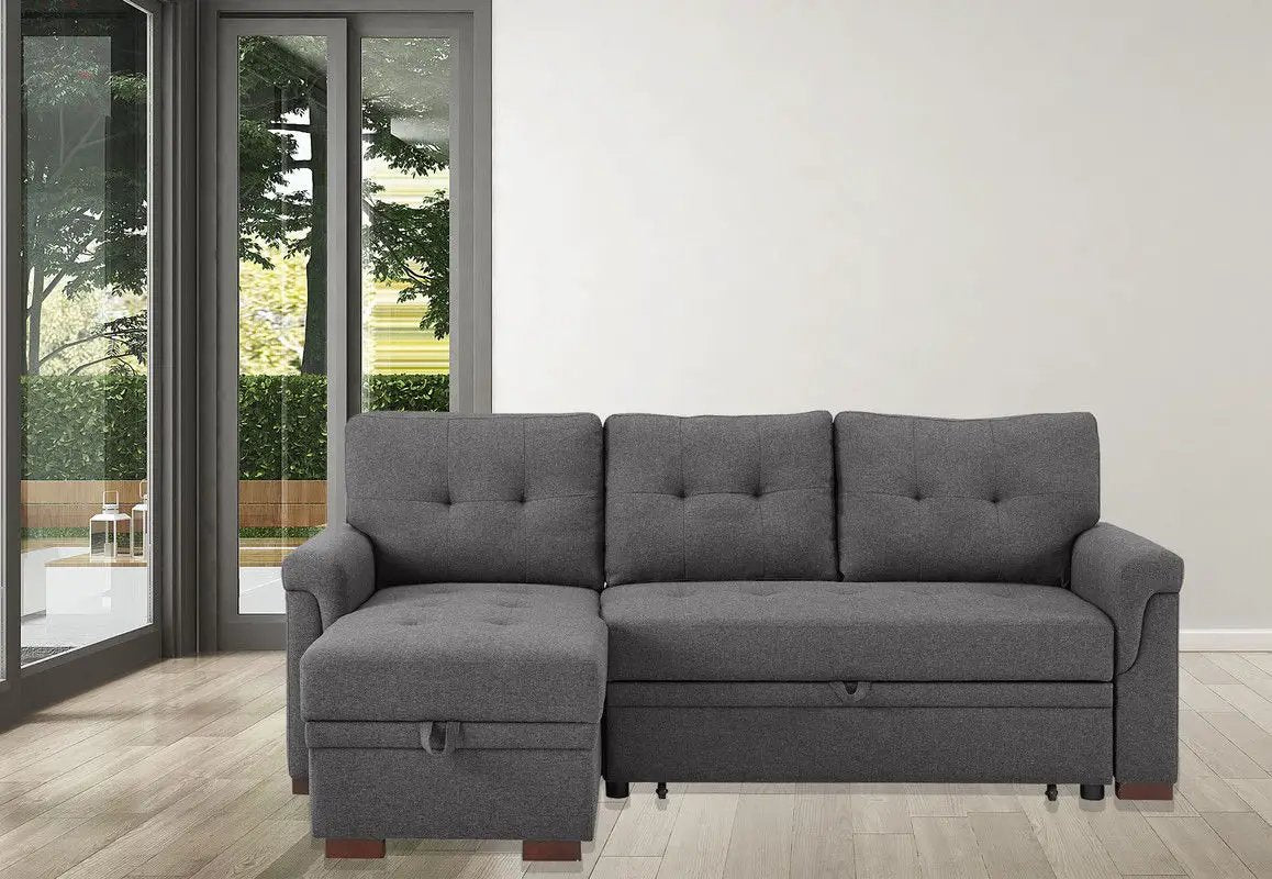 Destiny - Reversible Sleeper Sectional Sofa With Storage Chaise by HouseOfZazla