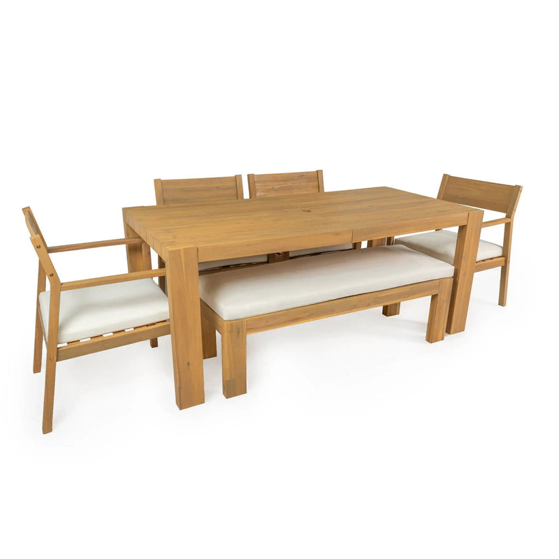 Outdoor Dining Set Rectangular Table With Umbrella Hole by Unique Piece Furniture