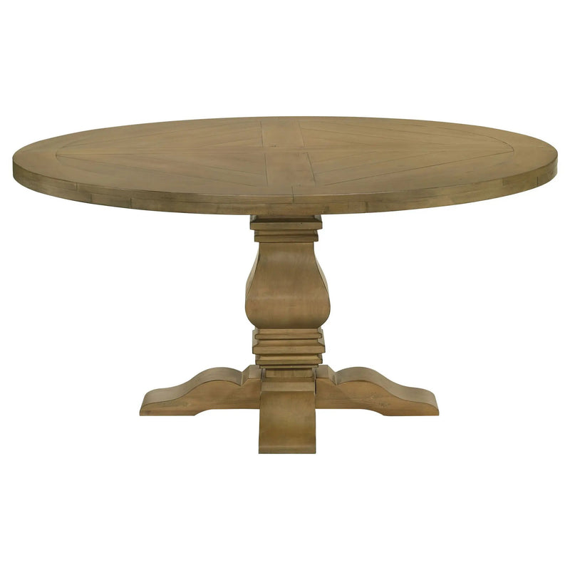 Florence Round 60-inch Wood Dining Table Rustic Honey by Unique Piece Furniture