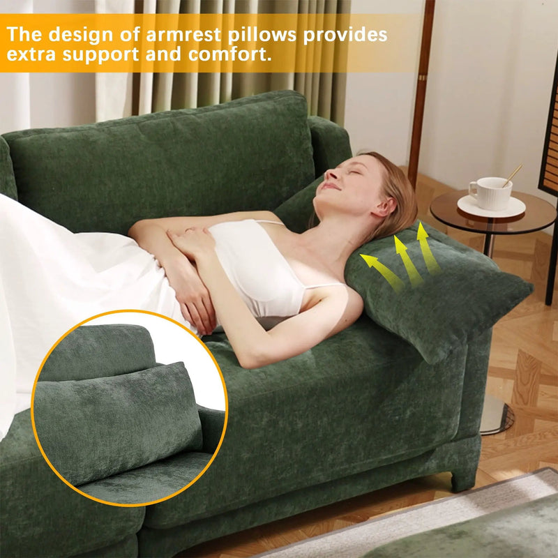 Stylish Sofa With Ottoman And Lumbar Pillows, Ergonomic Design by HouseOfZazla