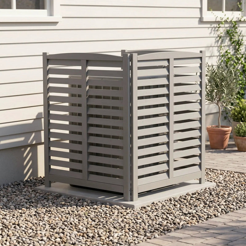 3 Panel Outdoor Wooden Air Conditioner Fence by HouseOfZazla