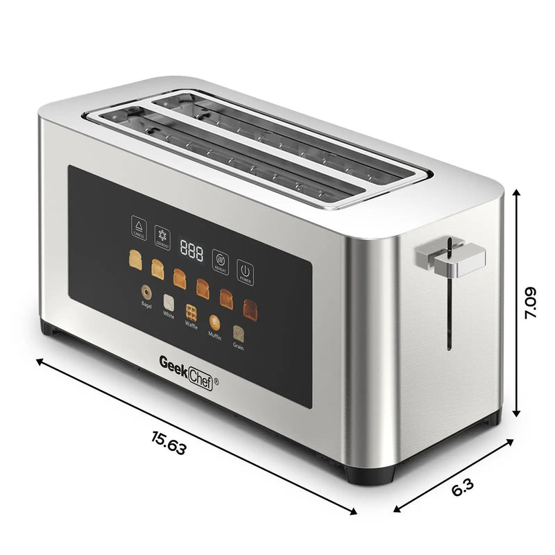 4-Slice Toaster with Extra-Wide Entrance and LED Display by HouseOfZazla