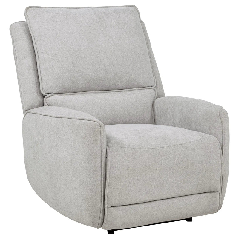 Sylmar Chenille Upholstered Power Recliner Dove Grey by Unique Piece Furniture