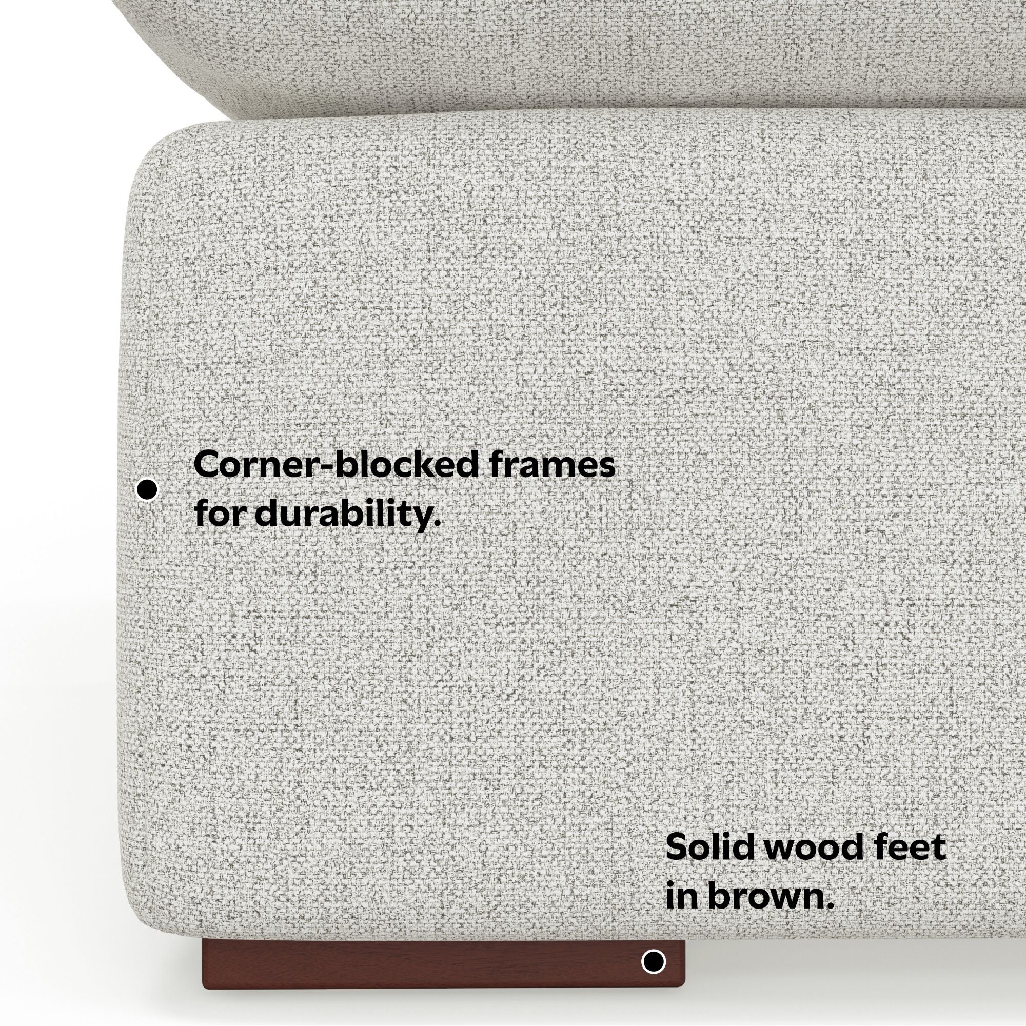 Jasmine - Left Arm Sofa Module - Gray by HouseOfZazla