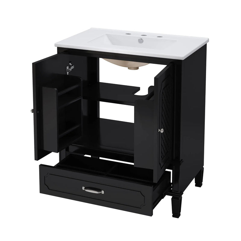 Bathroom Vanity With Sink, Soft Closing Door, Multi Functional Storage by HouseOfZazla