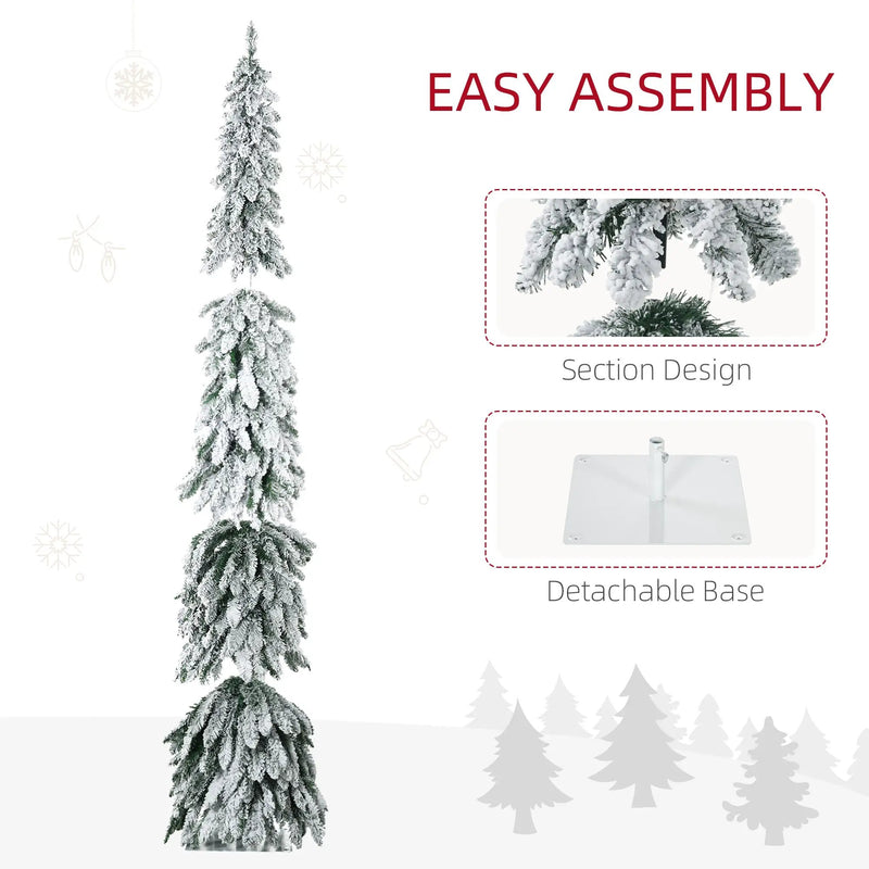 HOMCOM 7ft Tall Prelit Pencil Artificial Christmas Tree by HouseOfZazla
