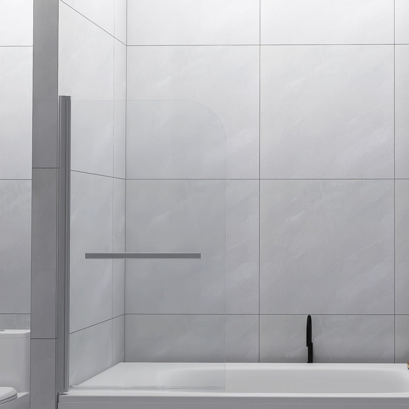 Bathtub Screen Framless Shower Door Tempered Glass Shower Panel - Transparent by HouseOfZazla