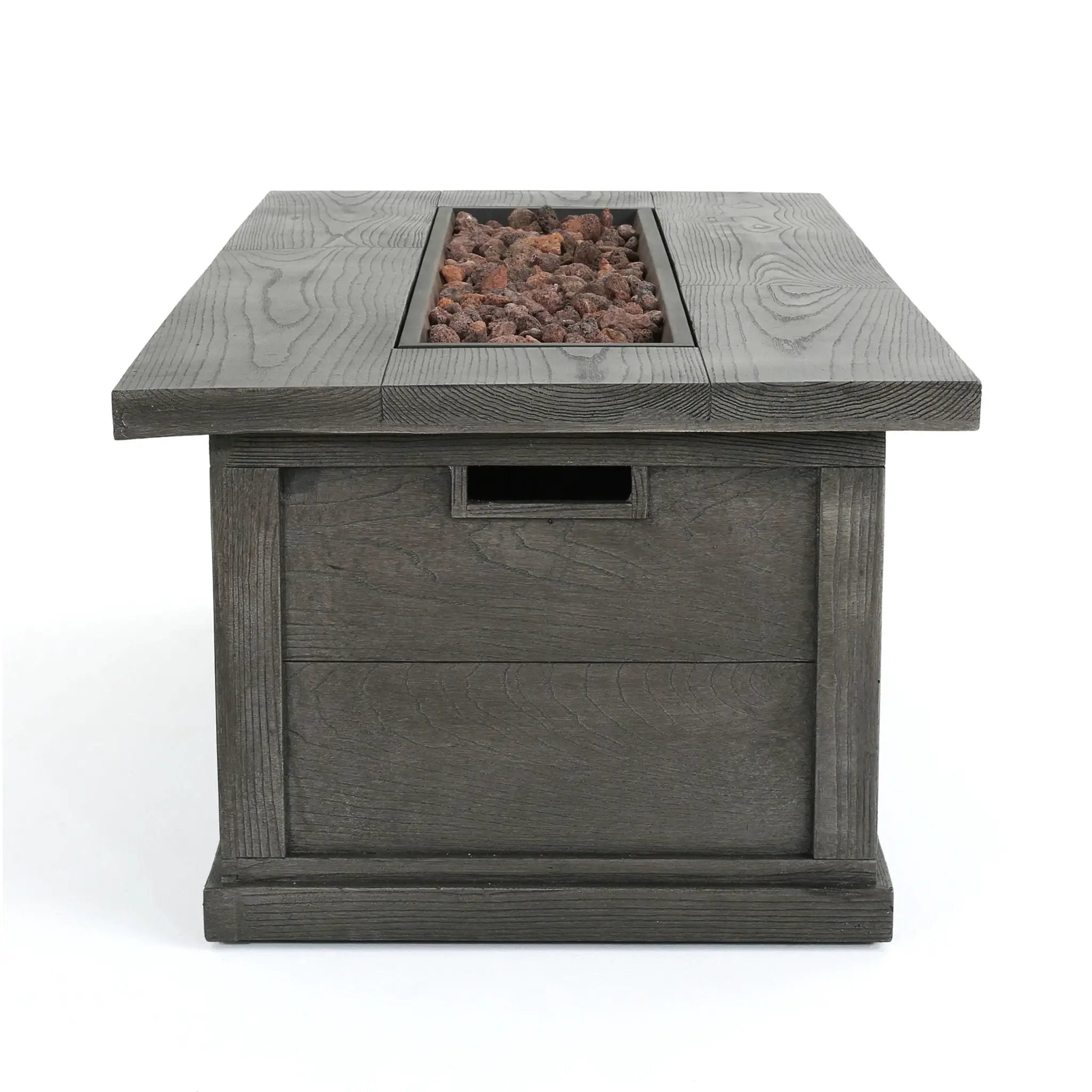 Transitional Rectangular Outdoor Propane Fire Pit With 50,000 BTU by HouseOfZazla