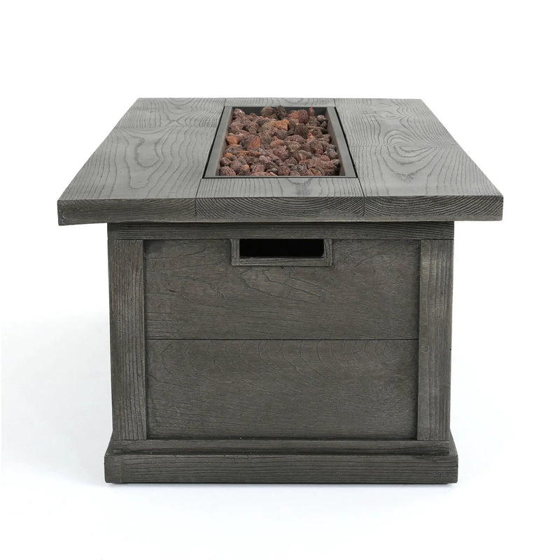 Transitional Rectangular Outdoor Propane Fire Pit With 50,000 BTU by HouseOfZazla