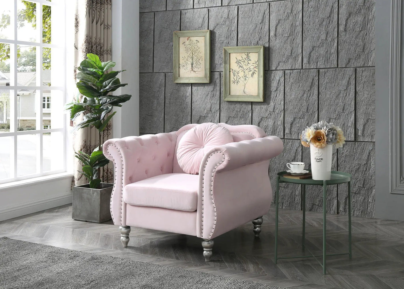 Chic Transitional Flared Arm Chair by HouseOfZazla