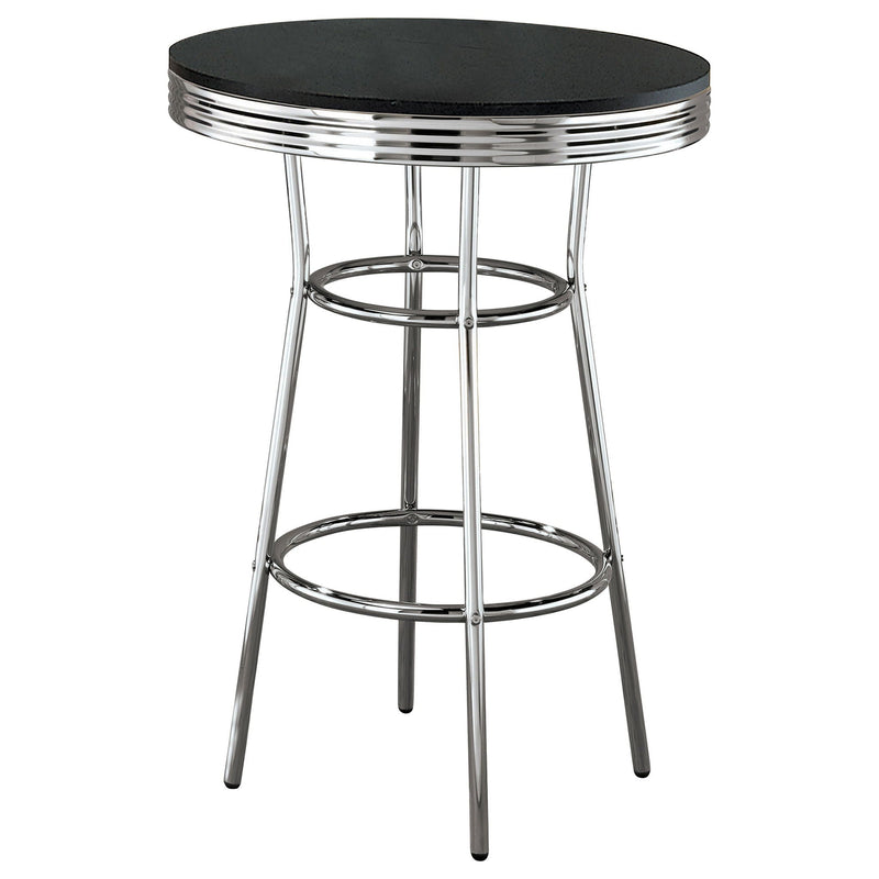 Round Bar Table With Retro Design - Black by HouseOfZazla