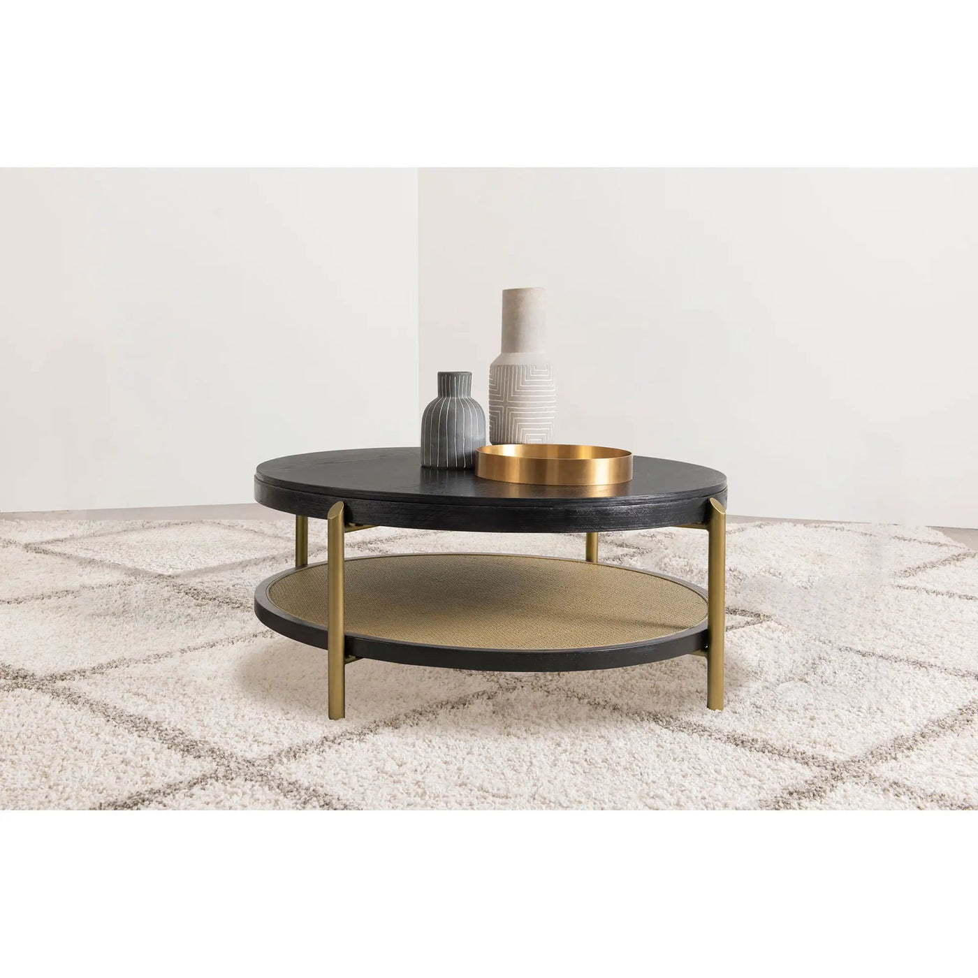 Benson - Round Table With Storage Shelf by HouseOfZazla