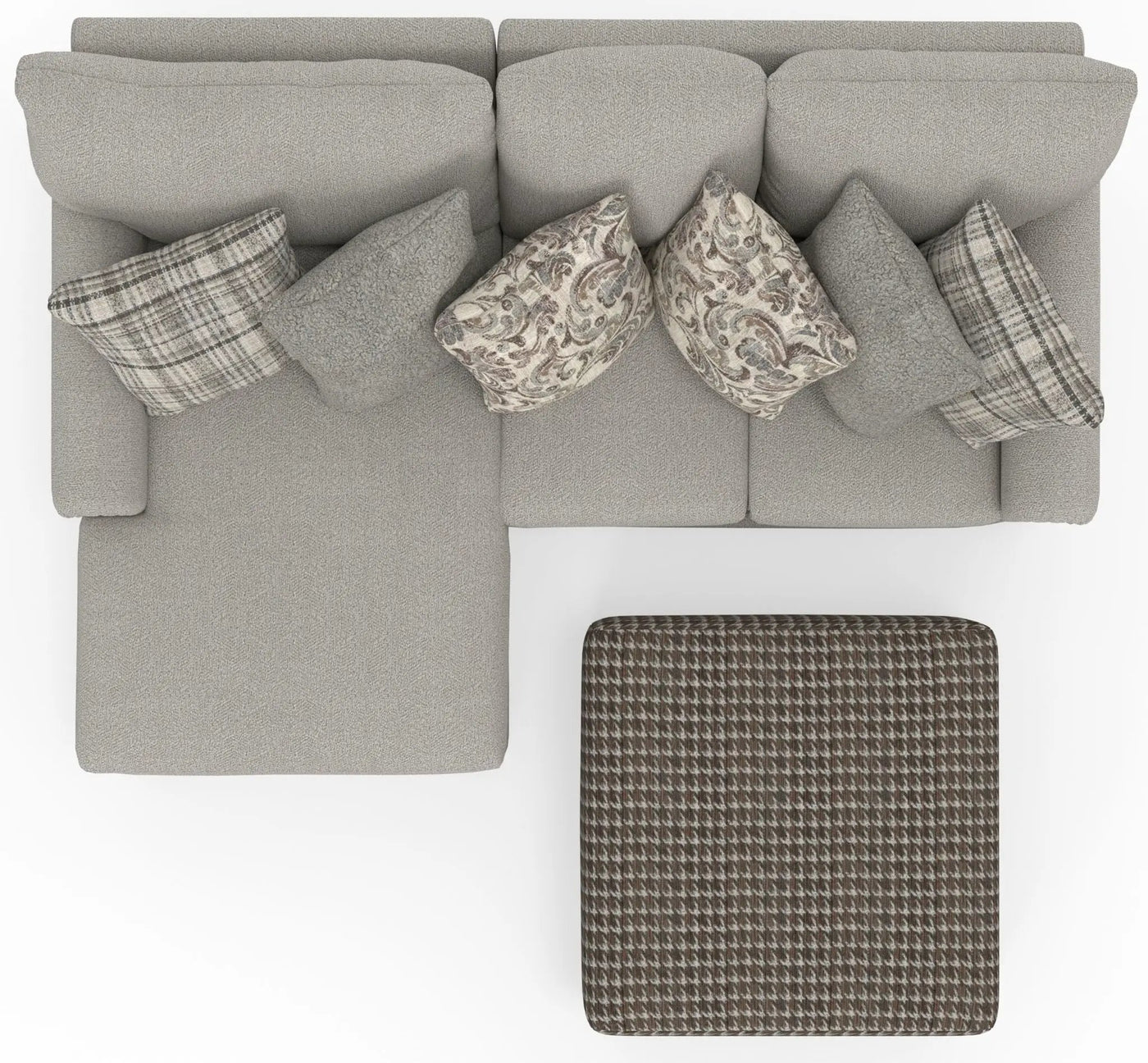 Livingston - Sectional With Comfort Coil Seating, 40" Cocktail Ottoman And Accent Pillows Included by Unique Piece Furniture