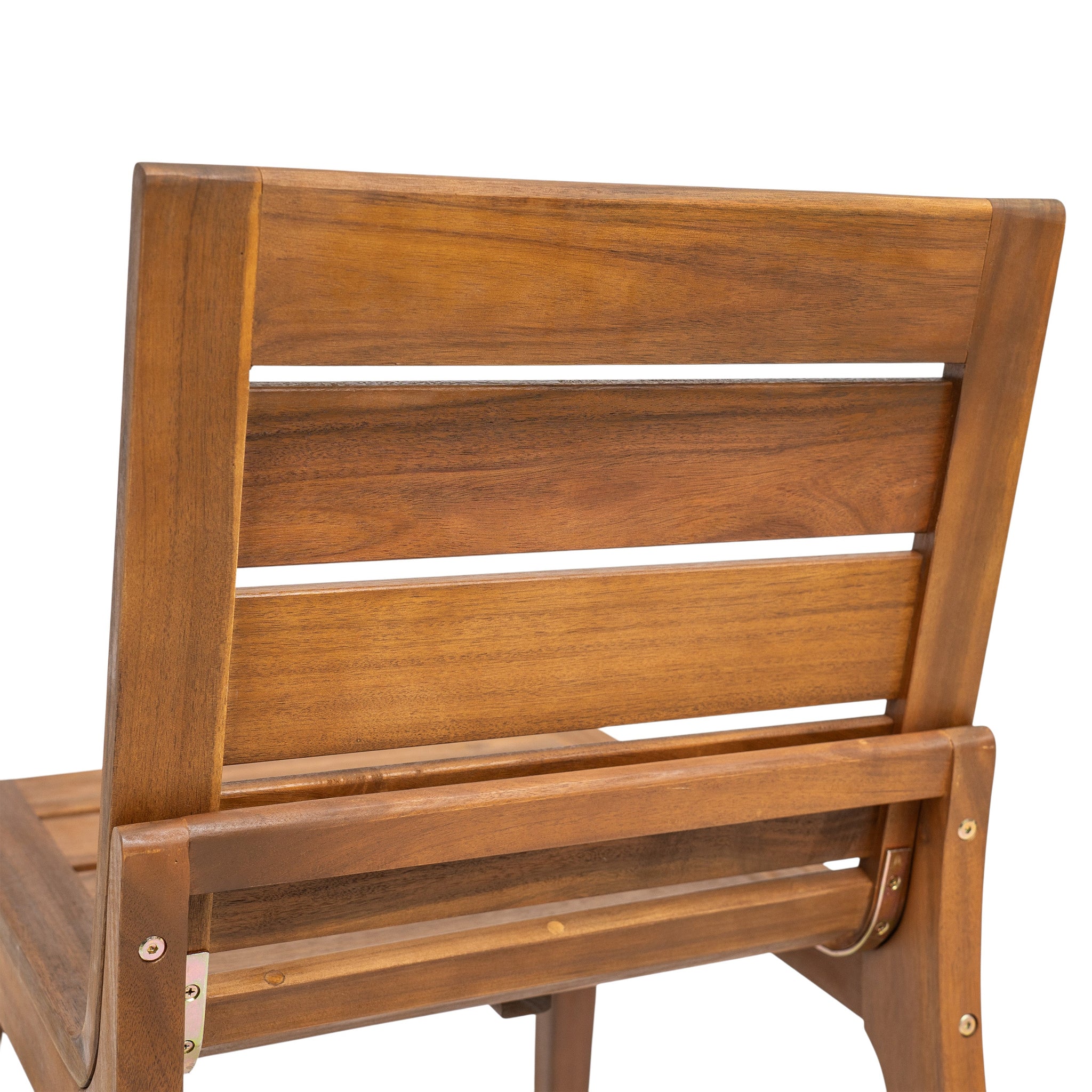 7 Piece Outdoor Acacia Wood Dining Set, 71" Teak Finish Rectangular Table with 6 Slatted Back Chairs by HouseOfZazla