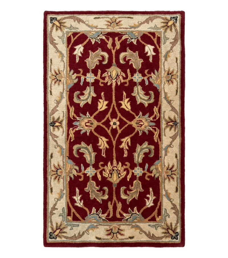Small Floral Wool Rug 3x5, Safavieh Heritage Collection, Dark Red, Pair A by Jewel Rugs
