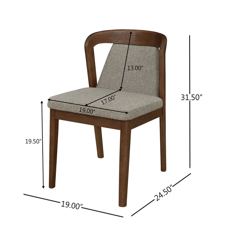 Upholstered Backrest Armless Dining Chairs (Walnut+Light Brown) by HouseOfZazla