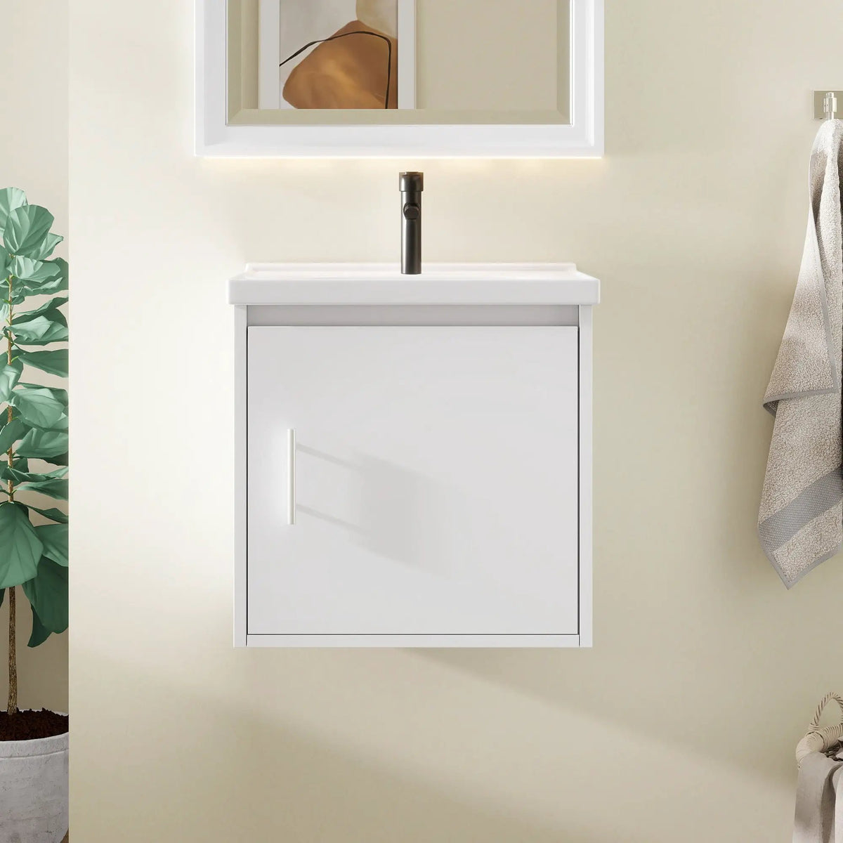 20" Floating Bathroom Vanity, Wall Mounted Plywood Cabinet by HouseOfZazla
